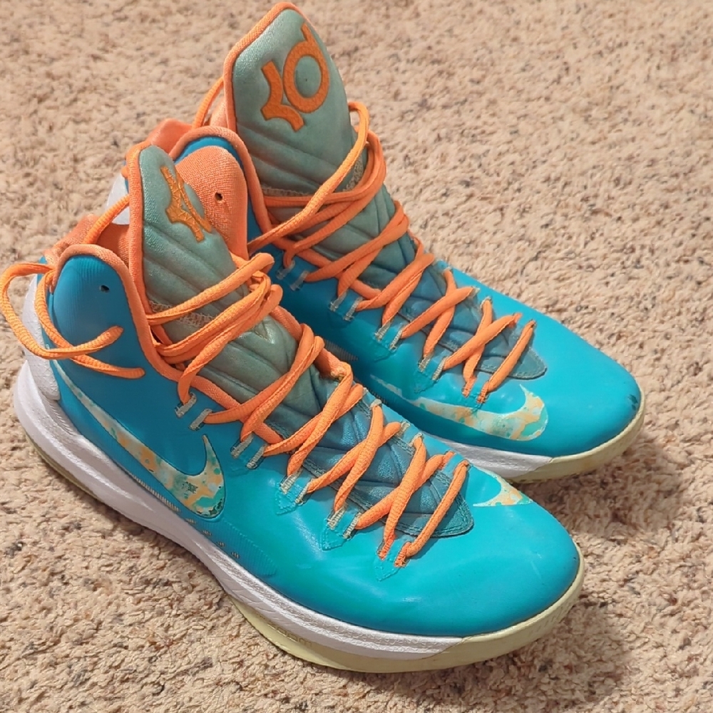 Nike KD V Blue and Orange Sneakers